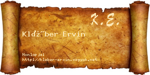 Kléber Ervin névjegykártya