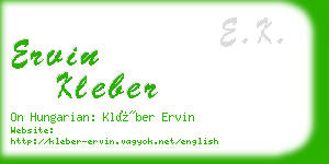 ervin kleber business card